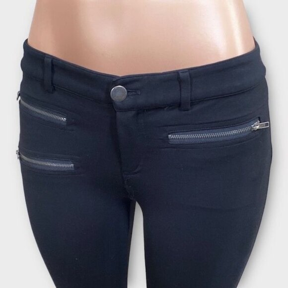 Parker Cargo Black Ponte Zipper Pants, Size 6 - Picture 4 of 10